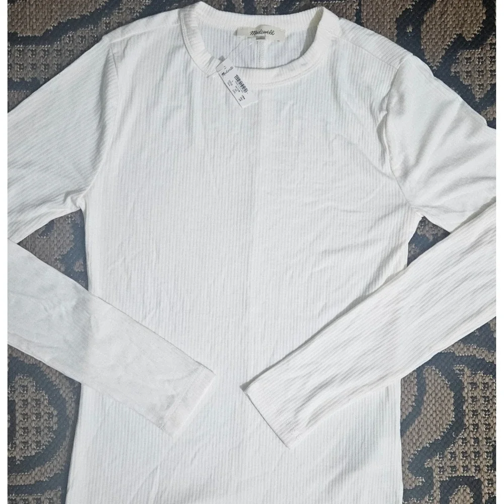 Madewell Drapey Rib Long-Sleeve Tee Size Small Women's NS593